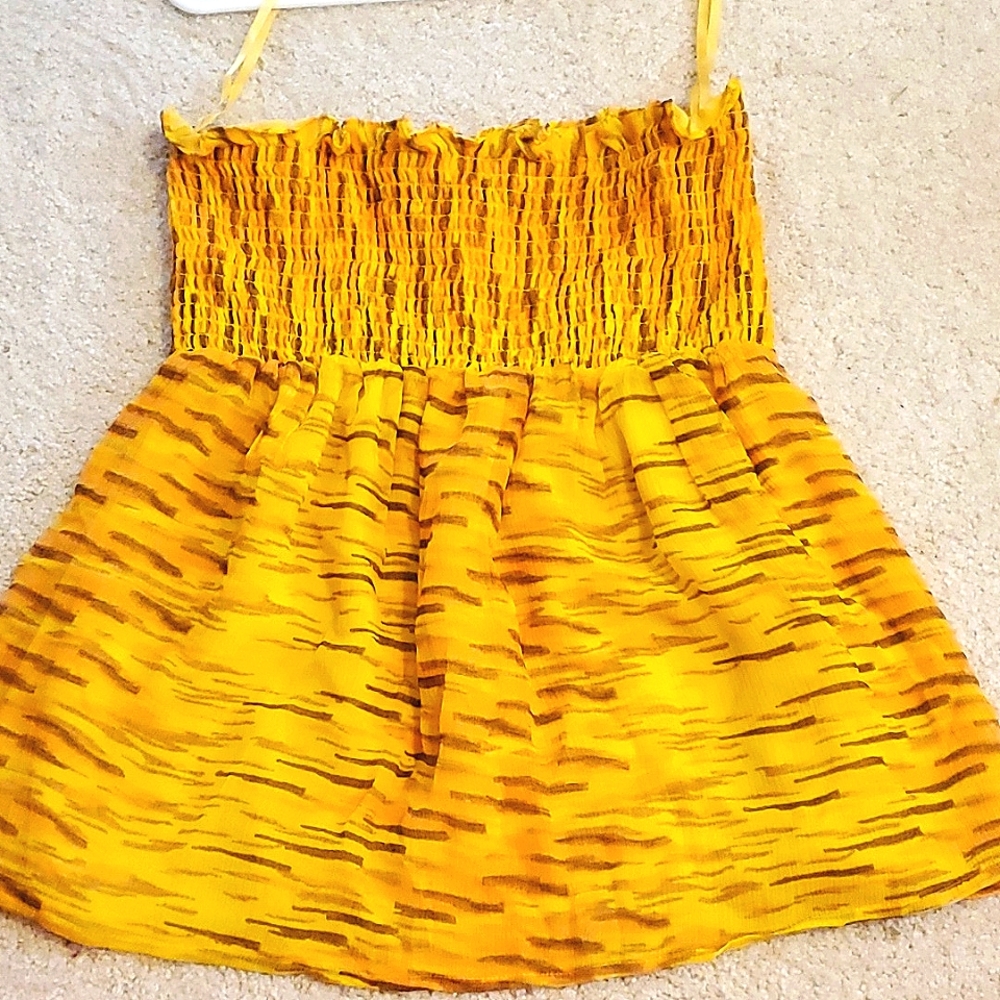 Express Yellow/Orange Flowy Tube Top